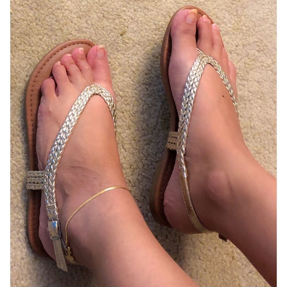 Madden Girl Gold metallic flat gladiator sandals